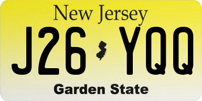 NJ license plate J26YQQ