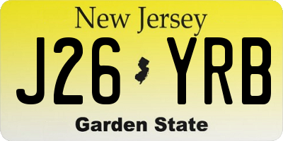 NJ license plate J26YRB
