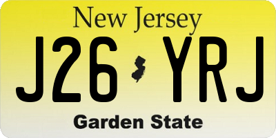 NJ license plate J26YRJ