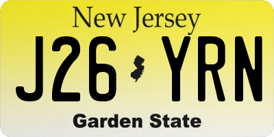 NJ license plate J26YRN