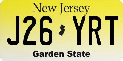NJ license plate J26YRT