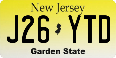 NJ license plate J26YTD
