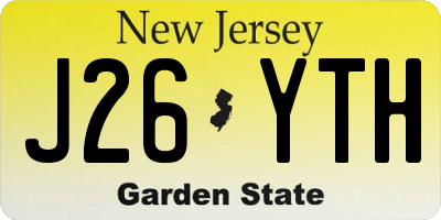 NJ license plate J26YTH