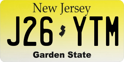 NJ license plate J26YTM