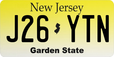 NJ license plate J26YTN