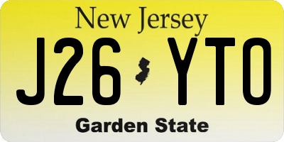 NJ license plate J26YTO
