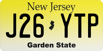 NJ license plate J26YTP