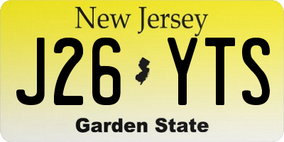 NJ license plate J26YTS