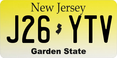 NJ license plate J26YTV