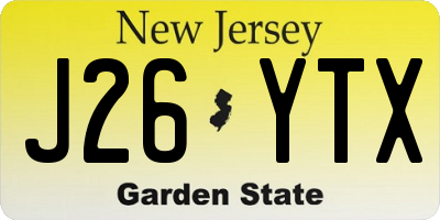 NJ license plate J26YTX