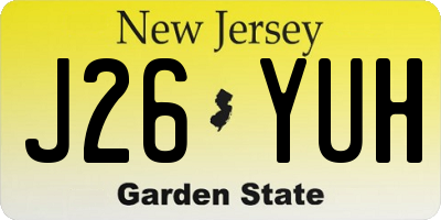 NJ license plate J26YUH