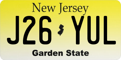 NJ license plate J26YUL