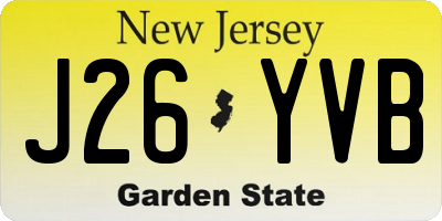 NJ license plate J26YVB