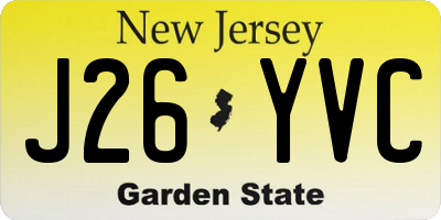 NJ license plate J26YVC