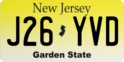 NJ license plate J26YVD