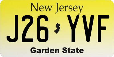 NJ license plate J26YVF