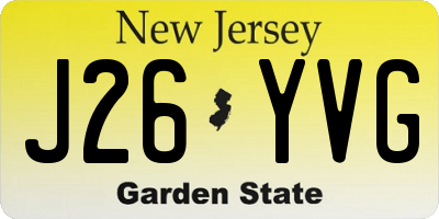 NJ license plate J26YVG