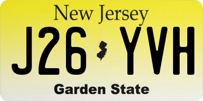 NJ license plate J26YVH
