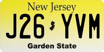 NJ license plate J26YVM