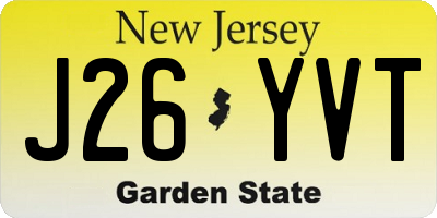 NJ license plate J26YVT
