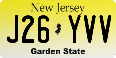 NJ license plate J26YVV