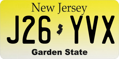 NJ license plate J26YVX