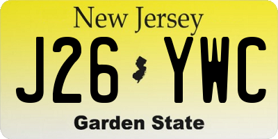 NJ license plate J26YWC