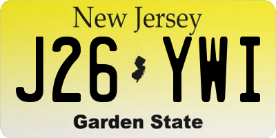 NJ license plate J26YWI