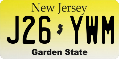 NJ license plate J26YWM