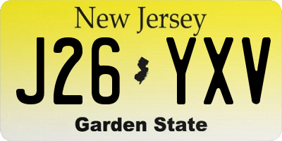 NJ license plate J26YXV
