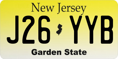NJ license plate J26YYB