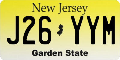 NJ license plate J26YYM