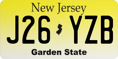 NJ license plate J26YZB