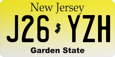 NJ license plate J26YZH