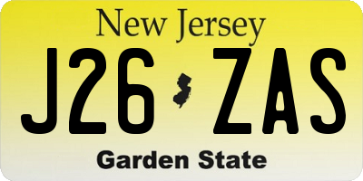 NJ license plate J26ZAS