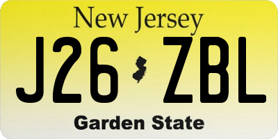 NJ license plate J26ZBL