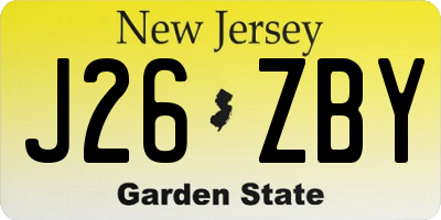 NJ license plate J26ZBY