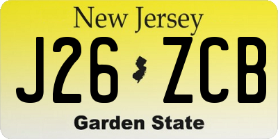 NJ license plate J26ZCB