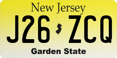 NJ license plate J26ZCQ