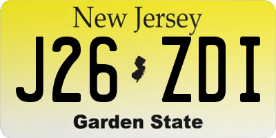 NJ license plate J26ZDI