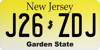 NJ license plate J26ZDJ