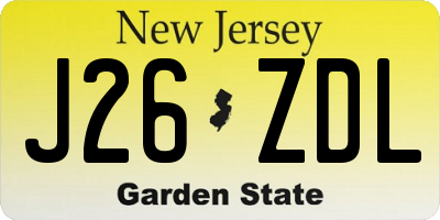 NJ license plate J26ZDL