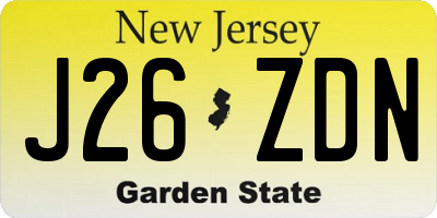 NJ license plate J26ZDN