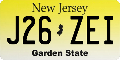 NJ license plate J26ZEI