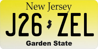 NJ license plate J26ZEL