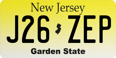 NJ license plate J26ZEP
