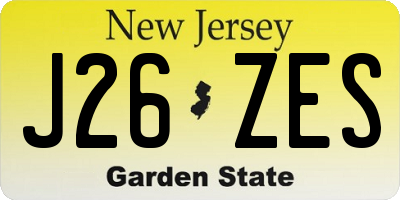 NJ license plate J26ZES
