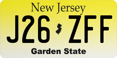 NJ license plate J26ZFF