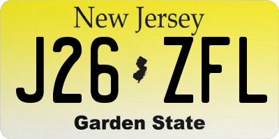 NJ license plate J26ZFL
