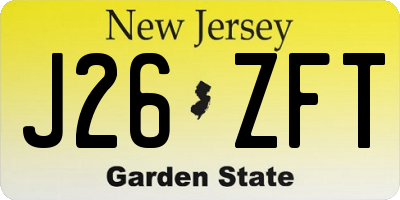 NJ license plate J26ZFT
